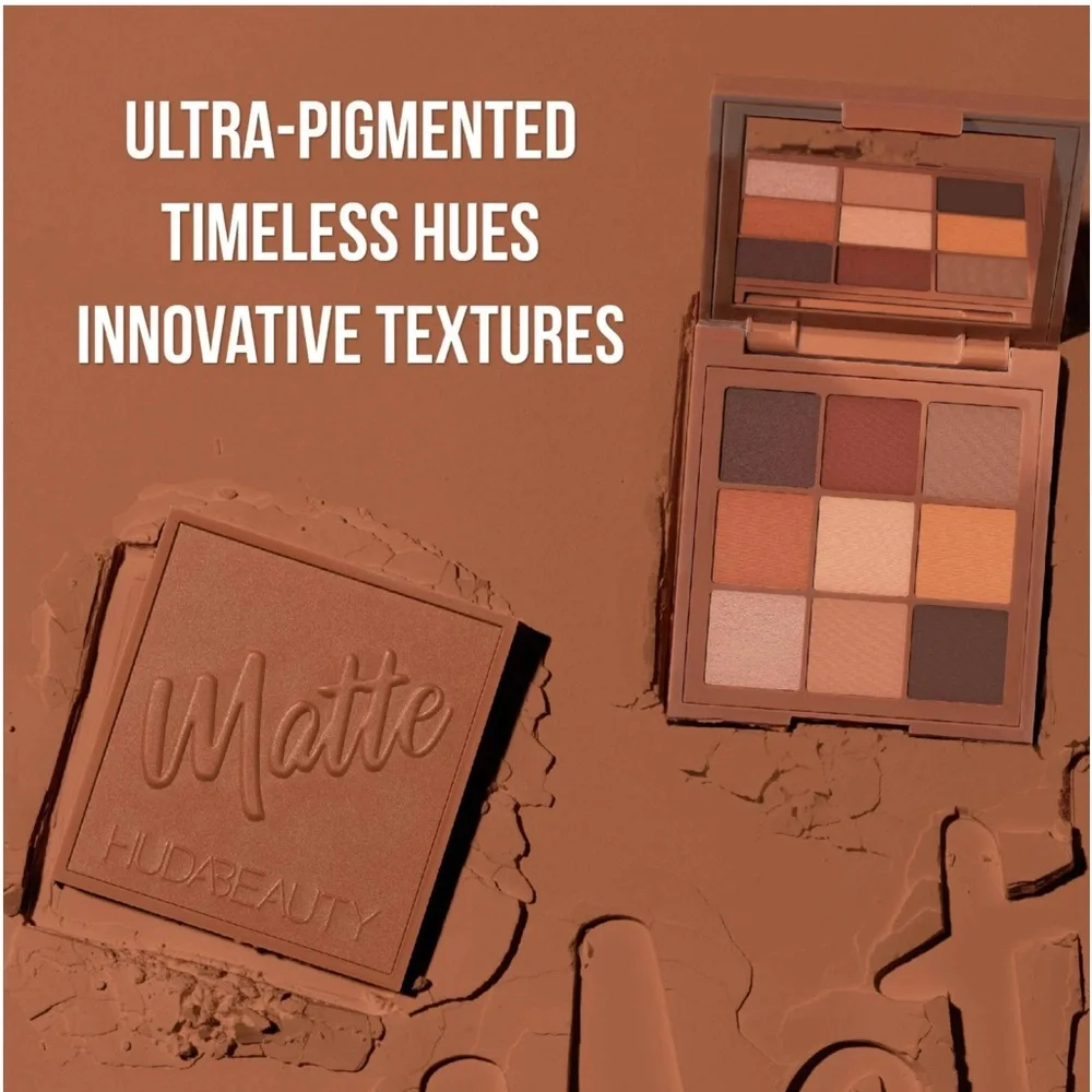Huda Beauty Warm Matte Obsessions Eyeshadow Palette 9 stunning shades!